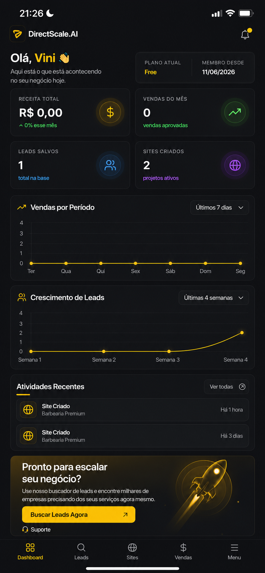 DirectScale.AI — Dashboard mobile